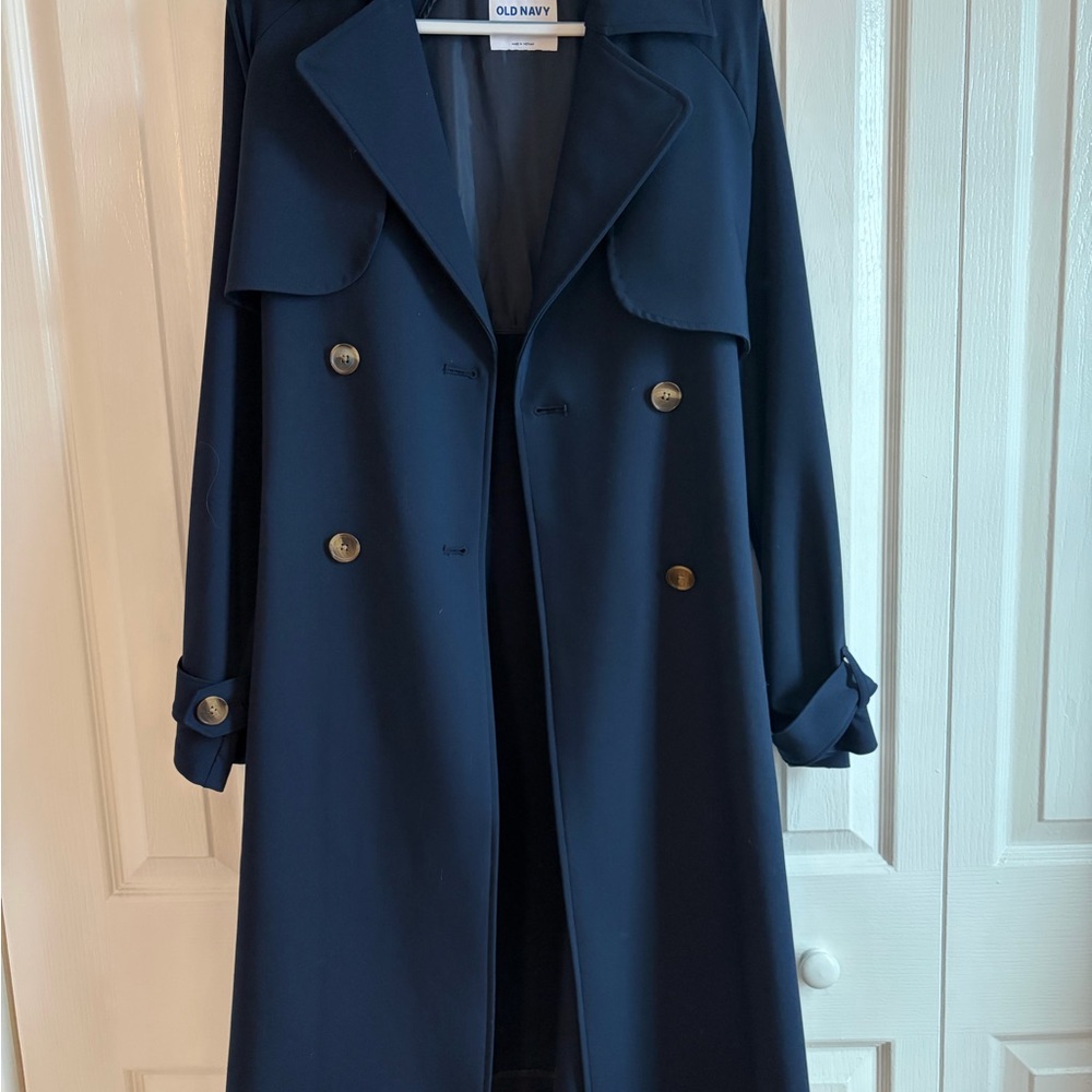 Old Navy Women's Dark Blue Trench Coat